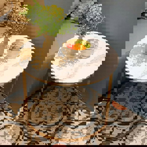 Havendro Nesting Coffee Tables Set of 2 Round Stacking Sofa Side Tables for Living Room