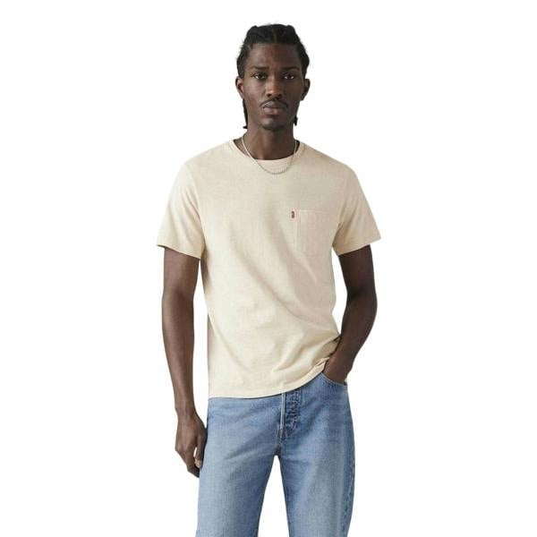 Levis Mens Classic Heavyweight Pocket T-Shirt - Cream - 