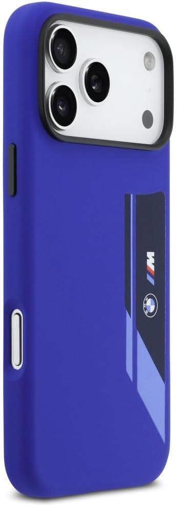 BMW M Series Silicone Vertical Logo Case with MagSafe for iPhone 17 Pro Max 6.9" Blue - BMHMP17X25SDBSV