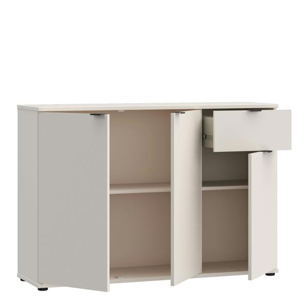 Furniture To Go Ganymede Wide 3 Door Cupboard with Drawer in Sand
