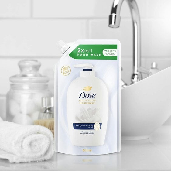 Dove Moisturising Hand Wash Antibacterial Eco-Refill 500ml, Deeply Nourishing