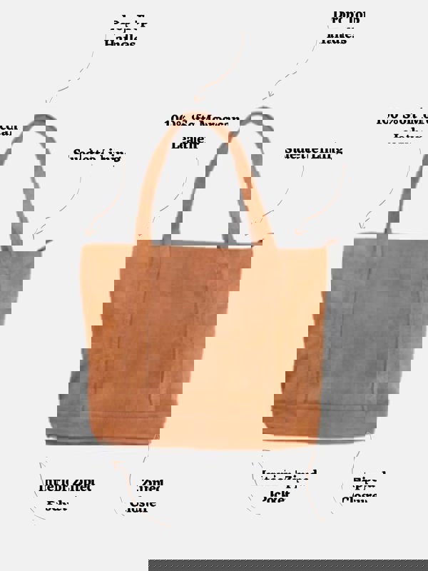 Berber Leather The Nador Tote Bag in Tan