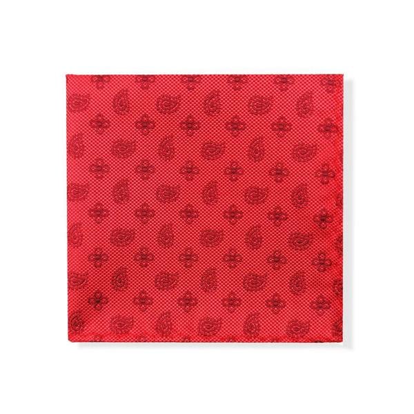 Red Geometric Tie & Pocket Square Set