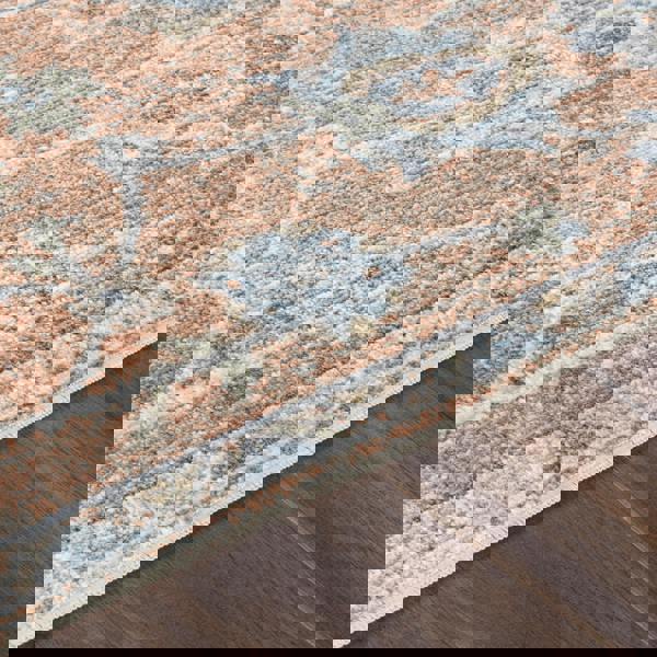 Livabliss Lillian-Washable Brown Blue Traditional Vintage Boho Rug