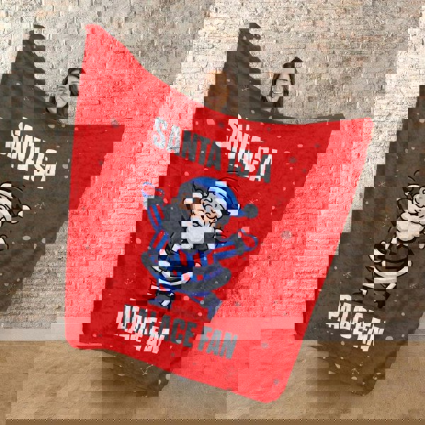 BritishmadeGifts Santa is a Palace Football Fan - Luxury Fleece Blanket 150cm X 150cm