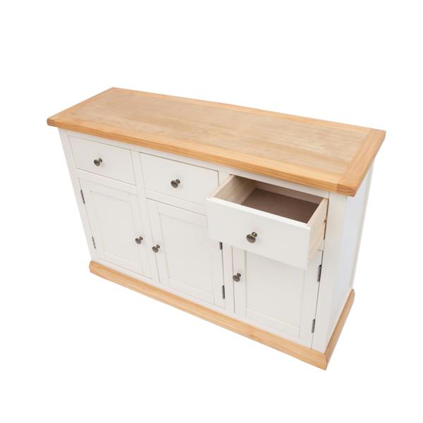Cabinet Bits Trevi Off White 3 Drawer 3 Door Sideboard Brass Knob