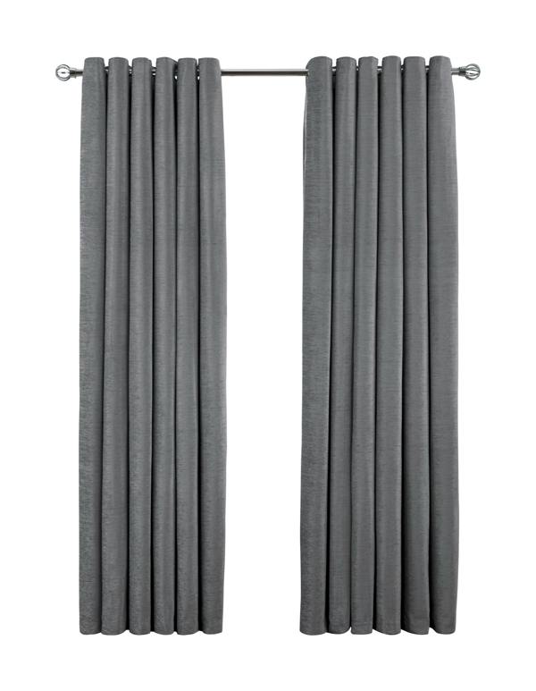 Smart Living Chenille Eyelet Curtain - Silver