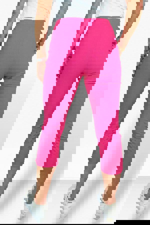 Paulo Due Women's Slim Leg Elastic Waist Cropped Trousers