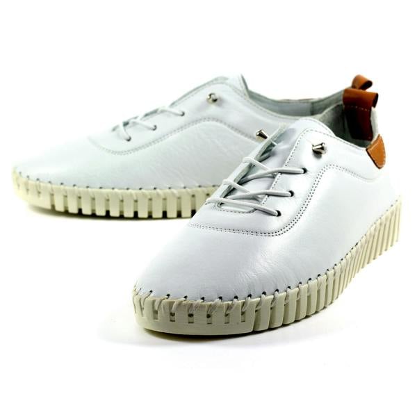 Lunar Womens/Ladies Flamborough Leather Shoes - White - 