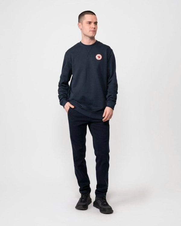 Fjallraven 1960 Logo Badge Mens Sweatshirt - Dark Navy 555