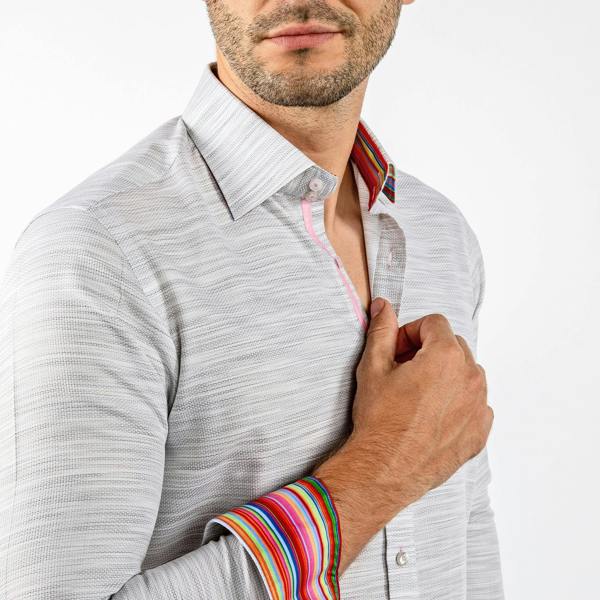 PASTEL KNITTED COTTON CLASSIC SHIRT - Premium Men's Patterned Shirt by Claudio Lugli | Bold Design, Tailored Fit, Best Printed Shirts