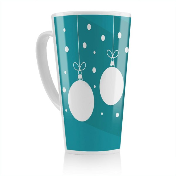 Benjamin Tate Design Green Christmas Baubles Dining Latte Mug