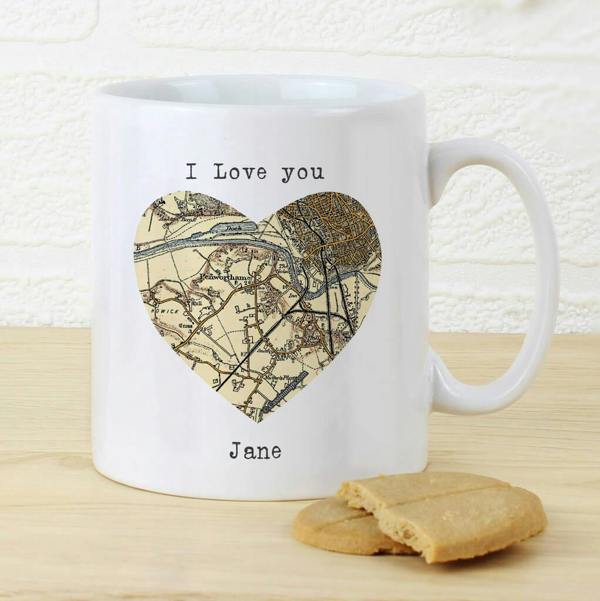 Personalised 'Where We Met' Map Mug - lifestyle shot