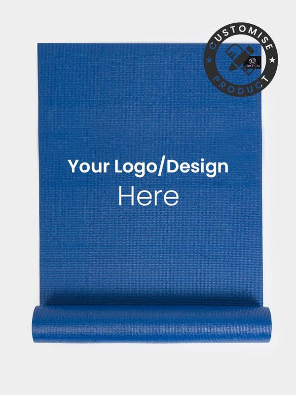 Yoga Studio Personalised Yoga Mat 6mm With Custom Design - Blue