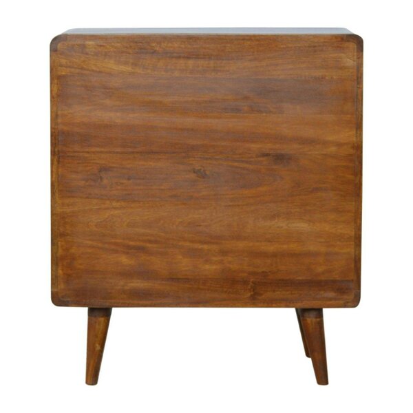 Wyld Haus Ostuni Rustic Curved Mango Wood Chestnut Chest 3 Drawer