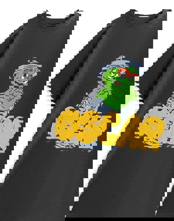 Sesame Street Unisex Kids Grey Oscar Short Sleeved T-Shirt