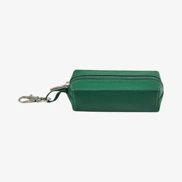 Compact green leather key organizer for everyday carry 