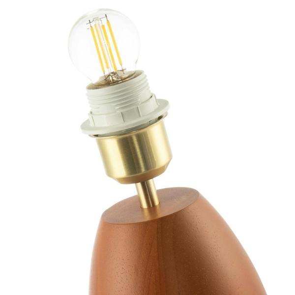 Chunky Wooden Table Lamp Base with Mahogany Finish with Inline Switch Image 5