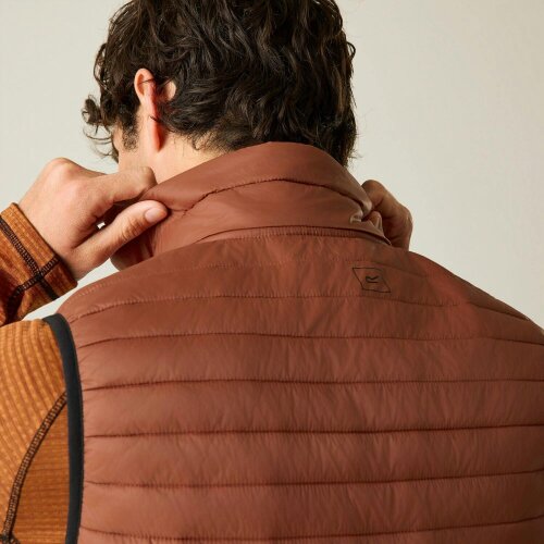 Regatta Mens Andreson Hybrid Padded Jacket - Burnt Henna/Black