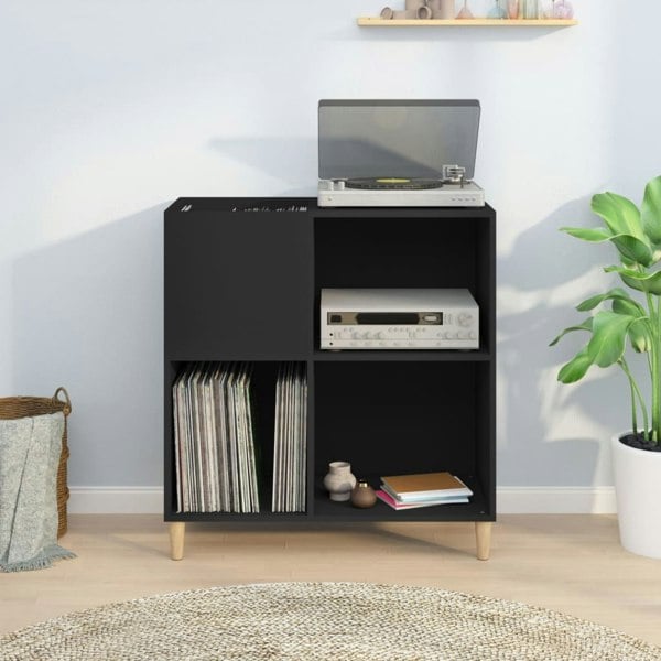 Berkfield Record Cabinet Black 84.5x38x89 cm Engineered Wood