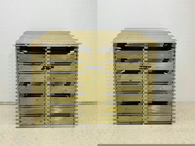 Arbor Garden Solutions Premium Slatted Wooden Log Store with Doors W-146cm, H-126cm or 180cm, D-88cm