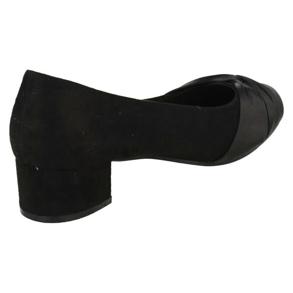 Spot On Ladies Spot On Block Heel Wide Fit Formal Satin Bow Court Shoes  F90150