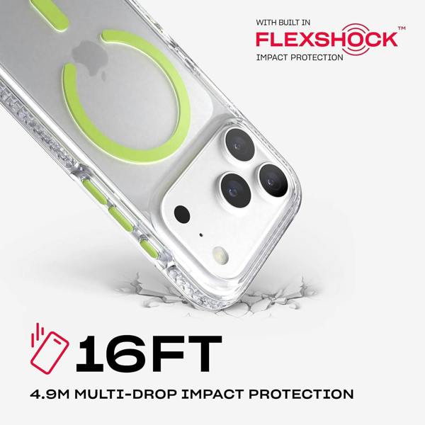 Tech21 Evo Crystal Case with MagSafe for iPhone 17/18 Pro 6.3" Clear Neo Green - T21- 11646
