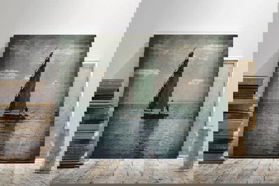 ocean fishing boat wall print