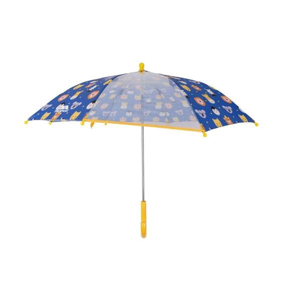 Trespass Childrens/Kids Drizzle Animal Print Stick Umbrella - Blue/Yellow/Multicoloured
