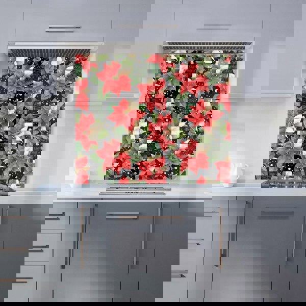 Warren Reed - Designer Poinsettia, Watercolor Style Kitchen Splashback