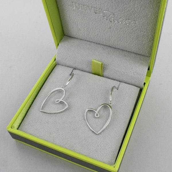 Looped Heart earrings in Sterling Silver - Reeves & Reeves