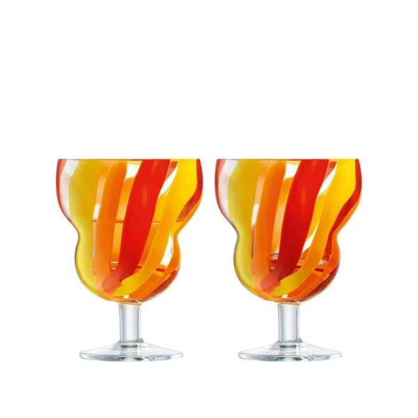 LSA Folk Wine Glass 230ml Set of 2 Multicolour