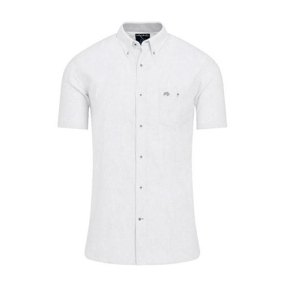 Raging Bull Mens Linen Short-Sleeved Shirt (Pack of 2) - Chambray/White - 