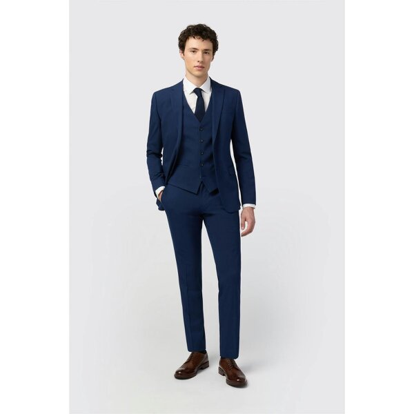 Limehaus Skinny Fit Blue Stretch Jacket
