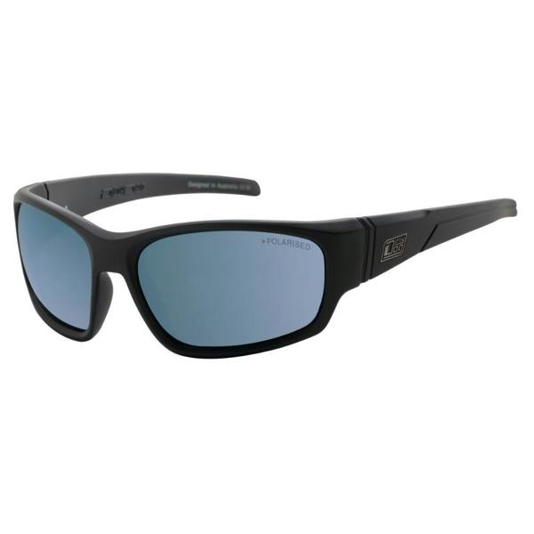 Dirty Dog SNAPPER - Satin Black with Polarized Flash Blue Mirror Lens