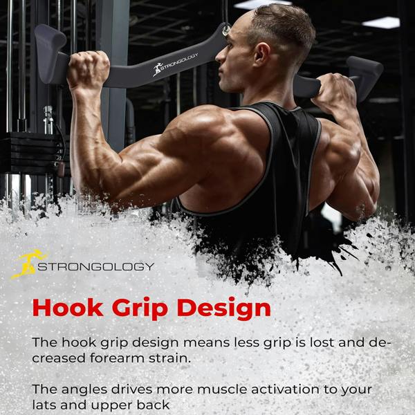 Homeology Lat Bar Pull Down Bar Attachments, Workout Accessory for Gym, Fitness, Cable Weightlifting Use, Strength Training