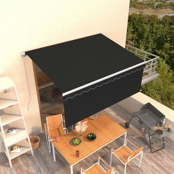 Berkfield Manual Retractable Awning with Blind 3.5x2.5m Anthracite