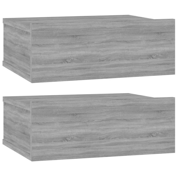 Berkfield Floating Nightstands 2pcs Grey Sonoma 40x30x15cm Engineered Wood