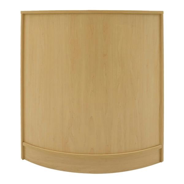 Curved maple counter with a smooth finish, designed for retail displays, part of the Helios LED Shop Counter Set CM60 & 2 x K1200