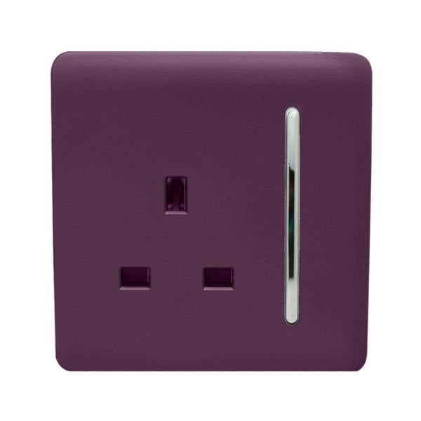 Trendi Switch 1 Gang 13 Amp Switched Plug Socket in Plum Purple