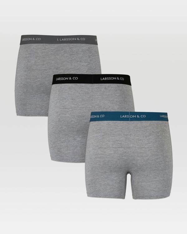 Larsson & Co 3 Pack Boxers In Grey Melange