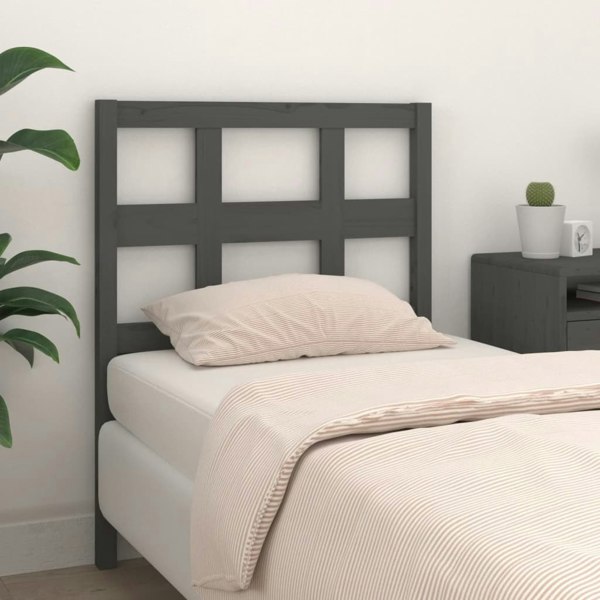 Berkfield Bed Headboard Grey 95.5x4x100 cm Solid Wood Pine