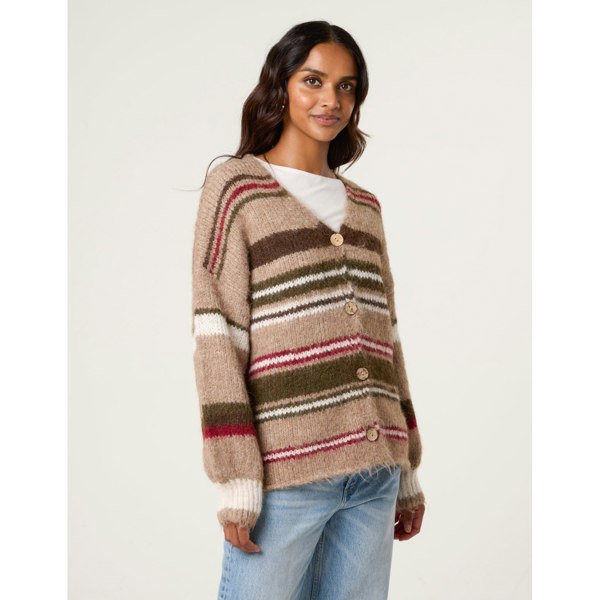 Blue Vanilla Multi Stripe Knit Cardigan