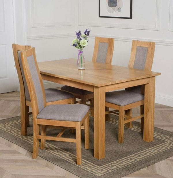 That's Furniture Oslo 150 x 90cm Medium Oak Dining Set with Stanford Oak Chairs