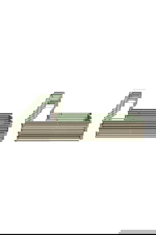 Living and Home L-Shaped Galvanized Steel Raised Garden Bed