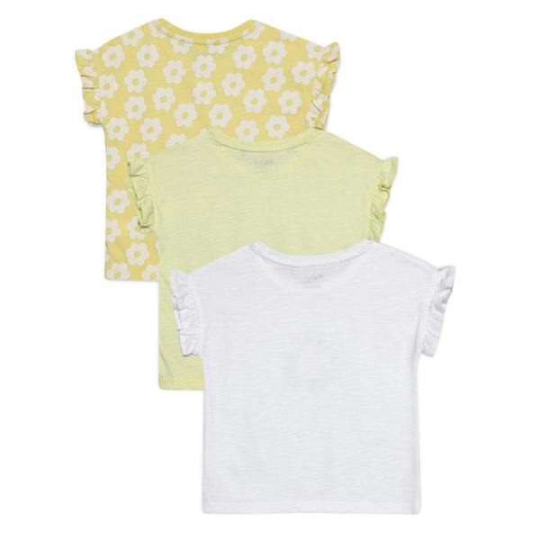 Mini Cuddles Baby Girls 3pk Floral Printed Knit Tops, Multicolour