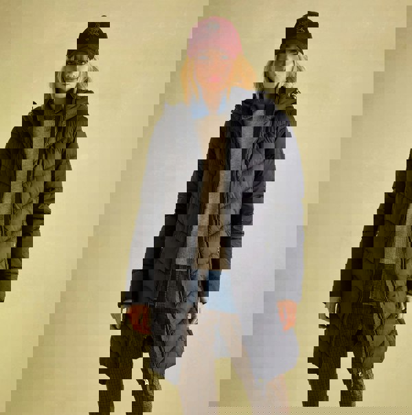 Joules MOORSDALE Womens Mid Length Showerproof Padded Coat with Hood Black