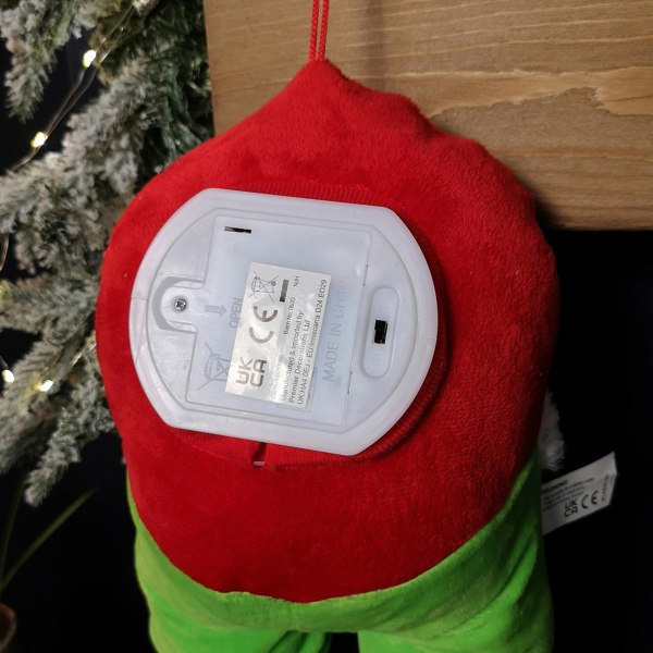 Samuel Alexander 32cm Door Hanging Laughing Elf Animated Indoor Christmas Decoration