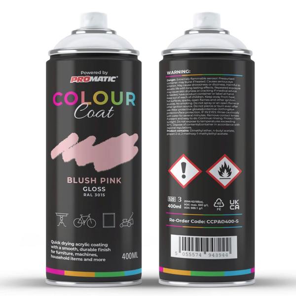 Colour Coat Blush Pink RAL 3015 Gloss Spray Paint 400ml