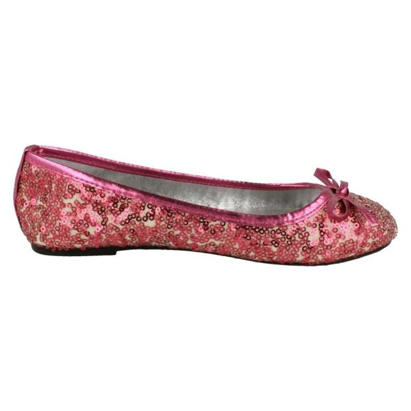 Spot On Girls Spot On Flat Bow Trim Sequined Ballerina